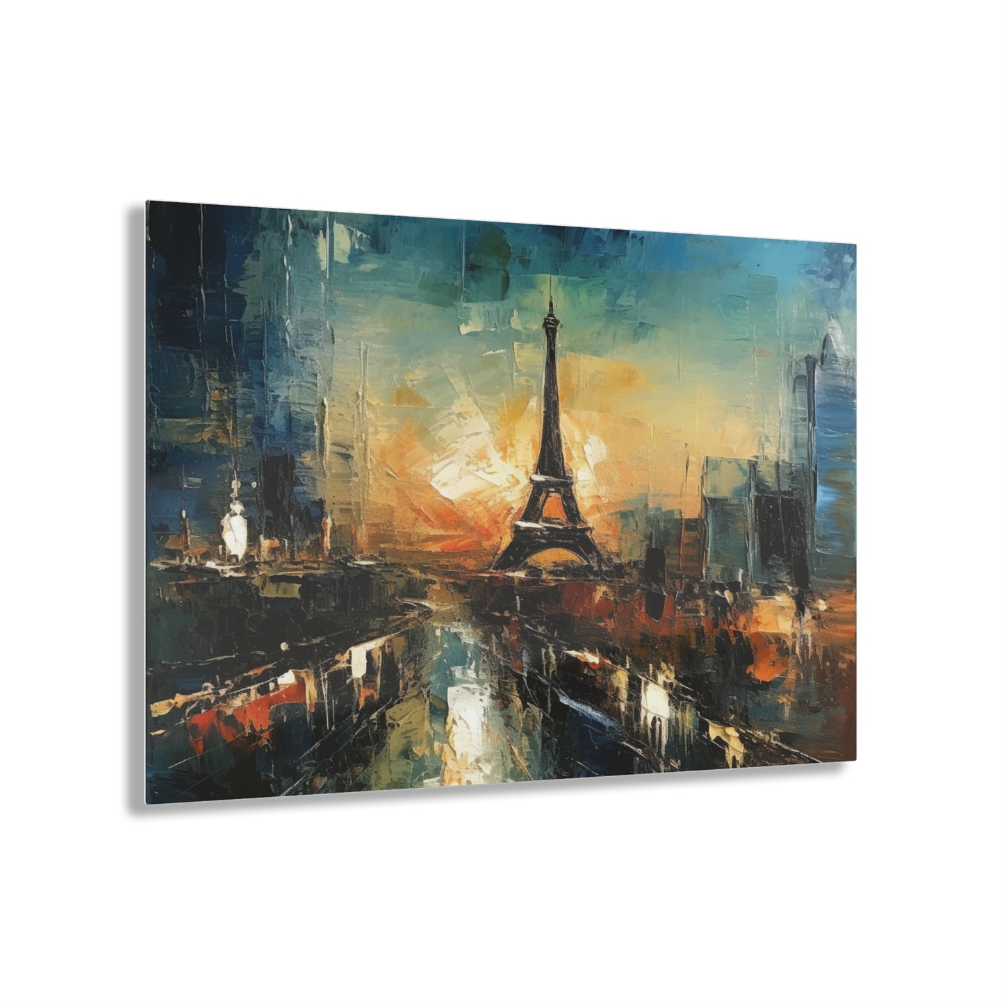 Acrylic Prints with Paris Skyline: A Brush Stroke of Midnight Charm
