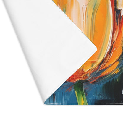 Orange Tulip Magic on Placemat: A Blossoming Artistic Delight