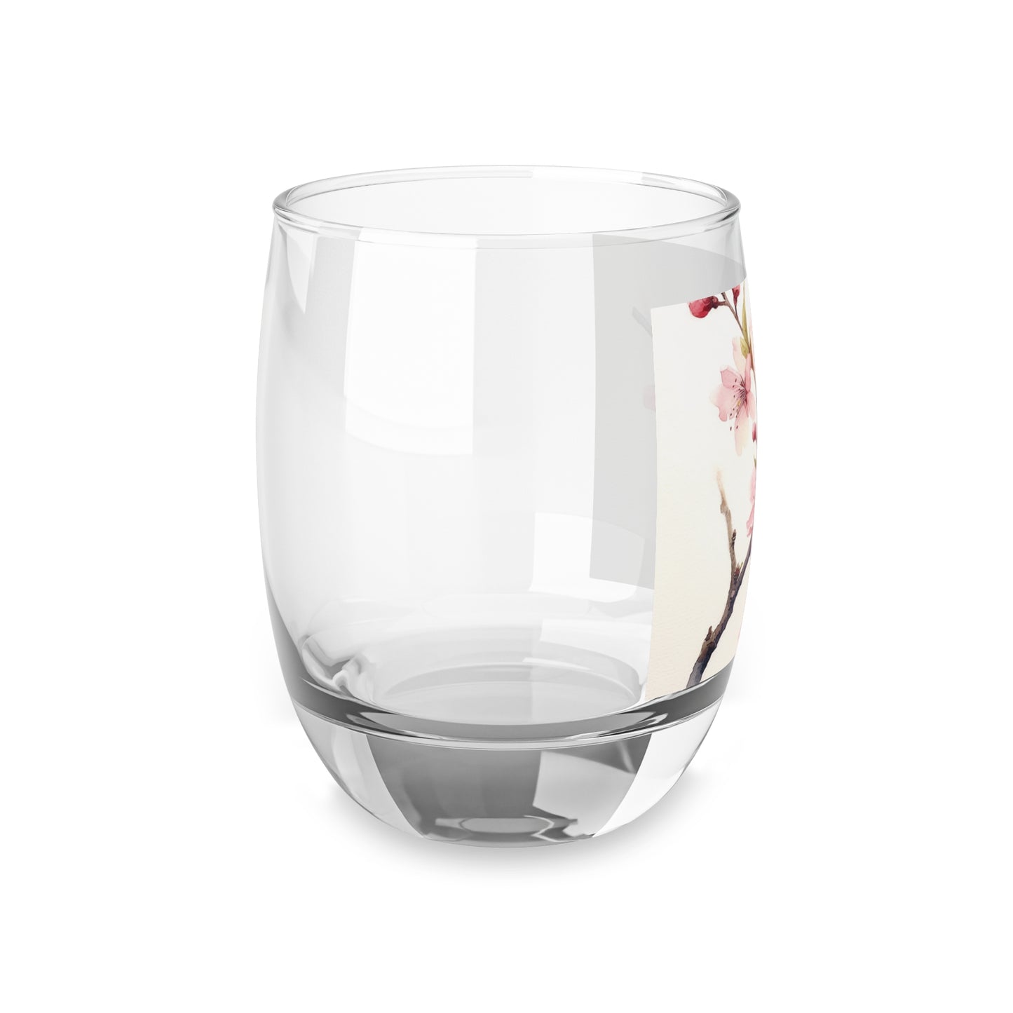 Watercolor Cherry Blossom Whiskey Glass