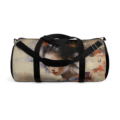 Japanese-Inspired Abstract Oil Painting Duffel Bag:Celebrating Geisha Beauty