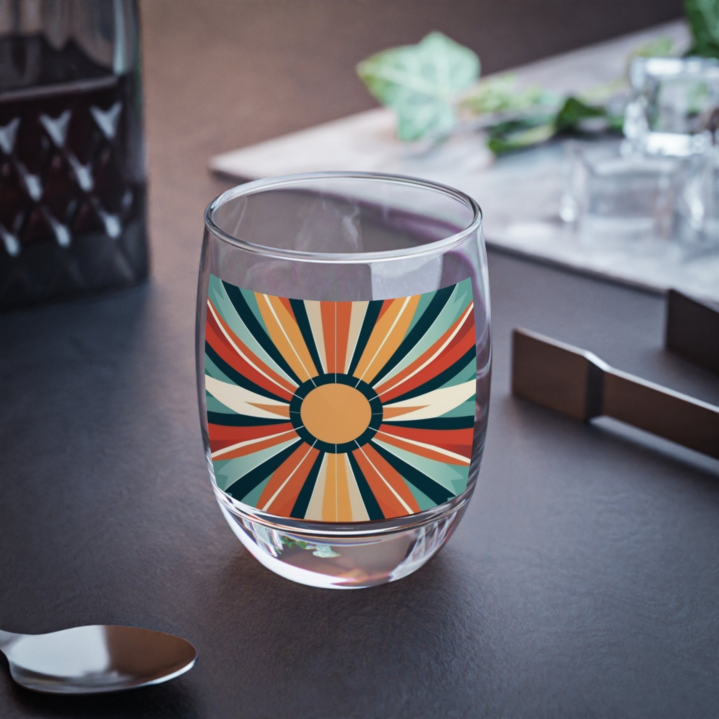 Midcentury Modern Starburst Candy Colored Whiskey Glasses