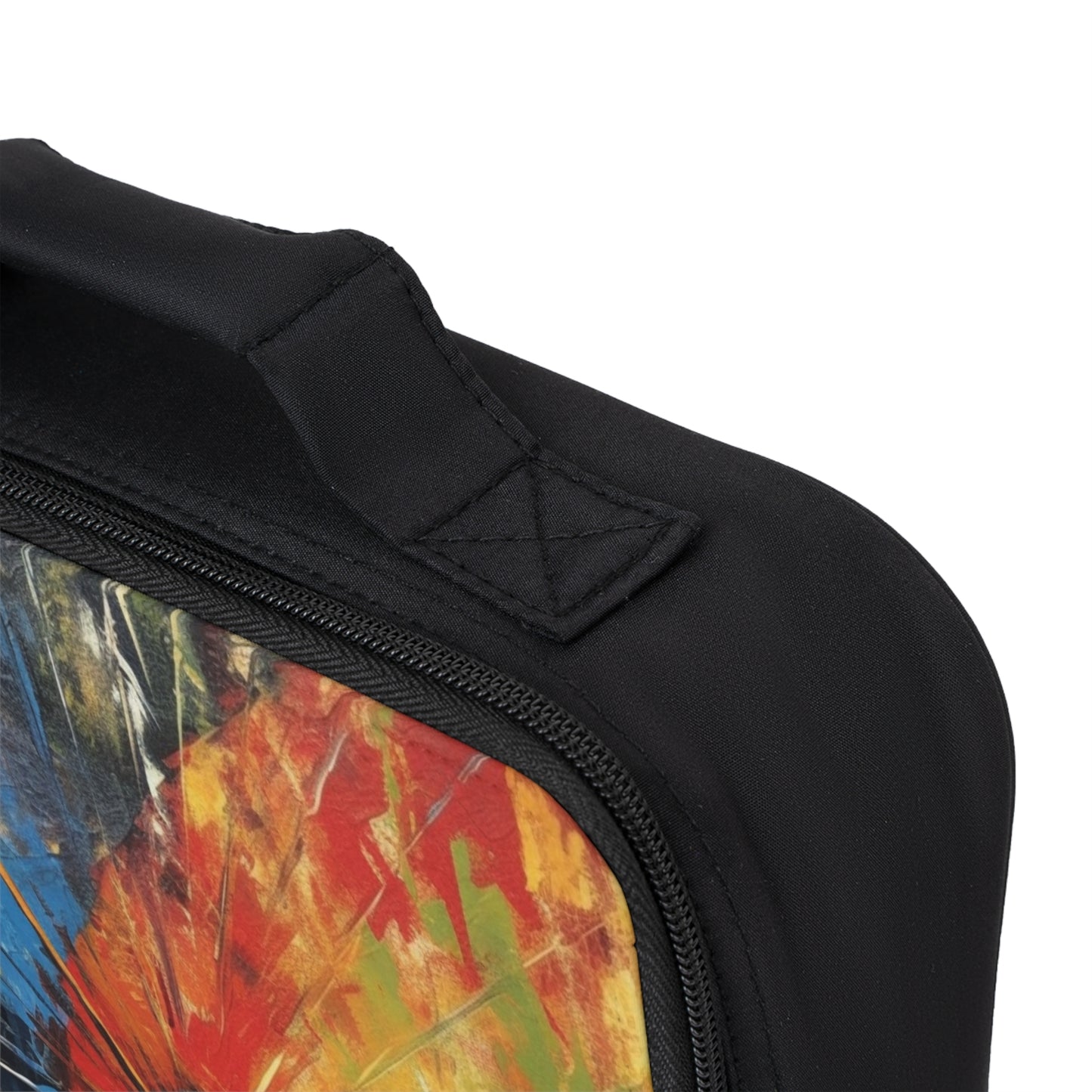 Lunch Bag with Striking Umbrella Painting: Carry an Abstract Masterpiece