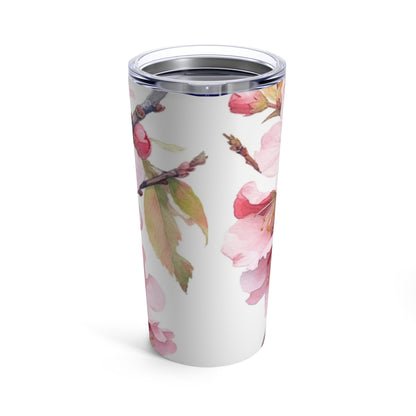 Whimsical Delight: Watercolor Cherry Blossom Tree Tumbler
