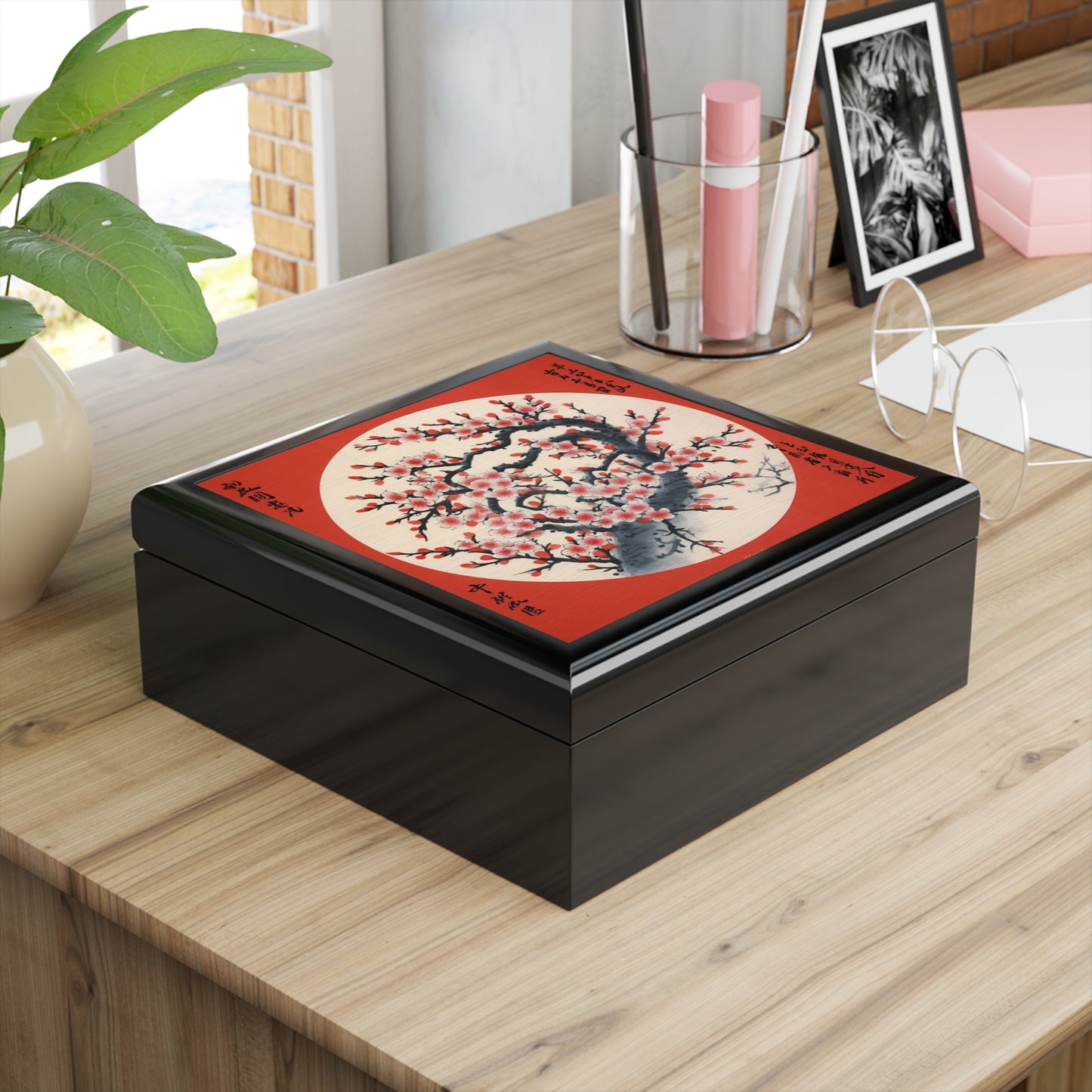 Enchanting Petal Symphony: Jewelry Box Celebrating Cherry Blossom Tree Drawings