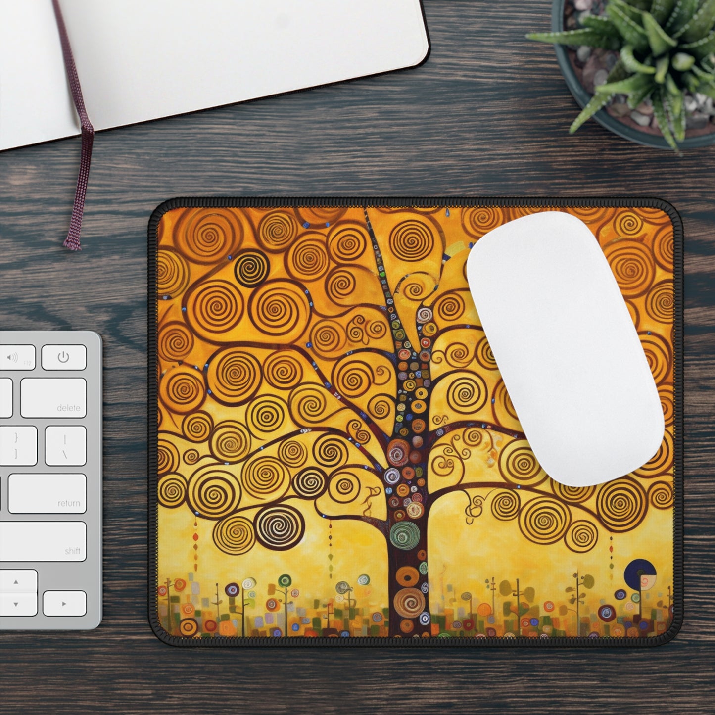 Symbolic Harmony: Gustav Klimt Tree of Life Gaming Mouse Pad, Embrace Artistic Elegance