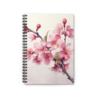 Cherry Blossom Delight: Floral Watercolor Spiral Notebook