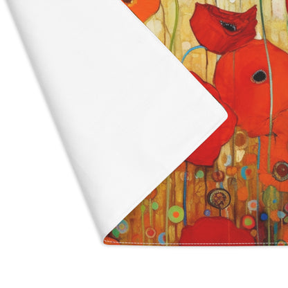 Floral Symphony: Placemat showcasing Gustav Klimt's Poppies in Art Nouveau