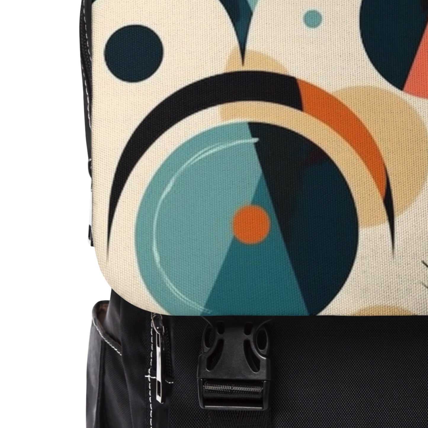 Abstract Elegance: Midcentury Modern Unisex Casual Shoulder Backpack with Modern Abstract Art and Vintage Fashion