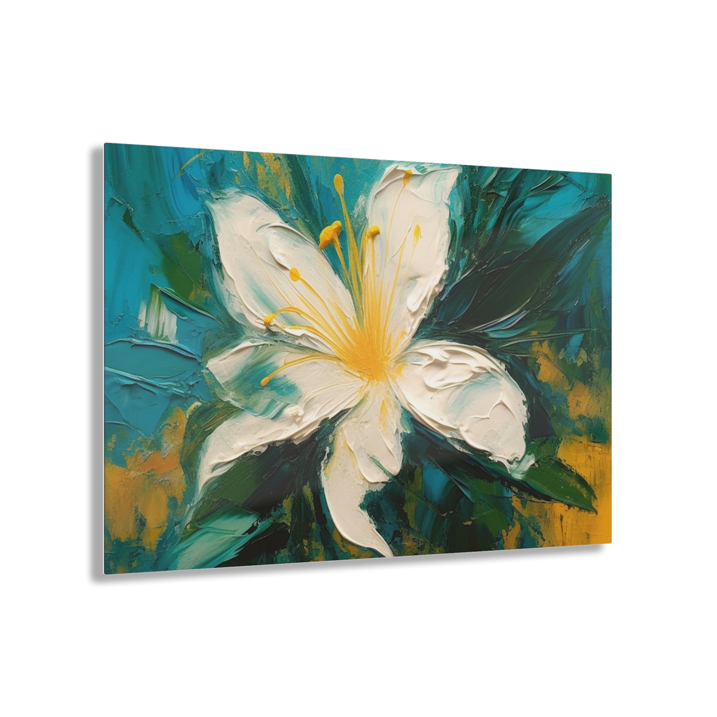 Floral Symphony: Acrylic Prints featuring an Abstract Oil Painting of Jasmine