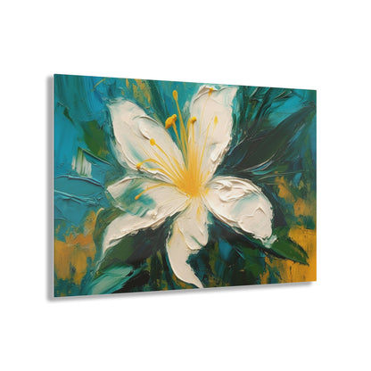 Floral Symphony: Acrylic Prints featuring an Abstract Oil Painting of Jasmine