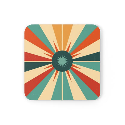 Vintage Fashion Inspiration: Starburst Corkwood Coaster Set with 1950s and 1960s Flair