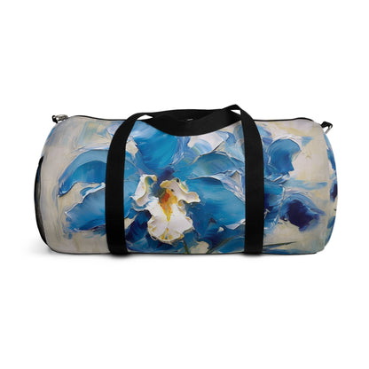 Embrace Artistic Expression with Blue Orchid Abstract Painting Duffel Bag