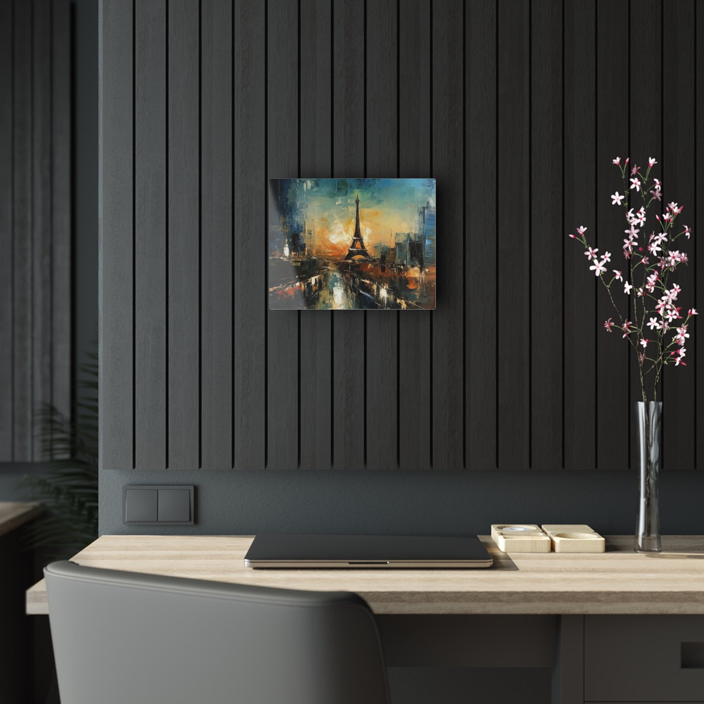 Acrylic Prints with Paris Skyline: A Brush Stroke of Midnight Charm
