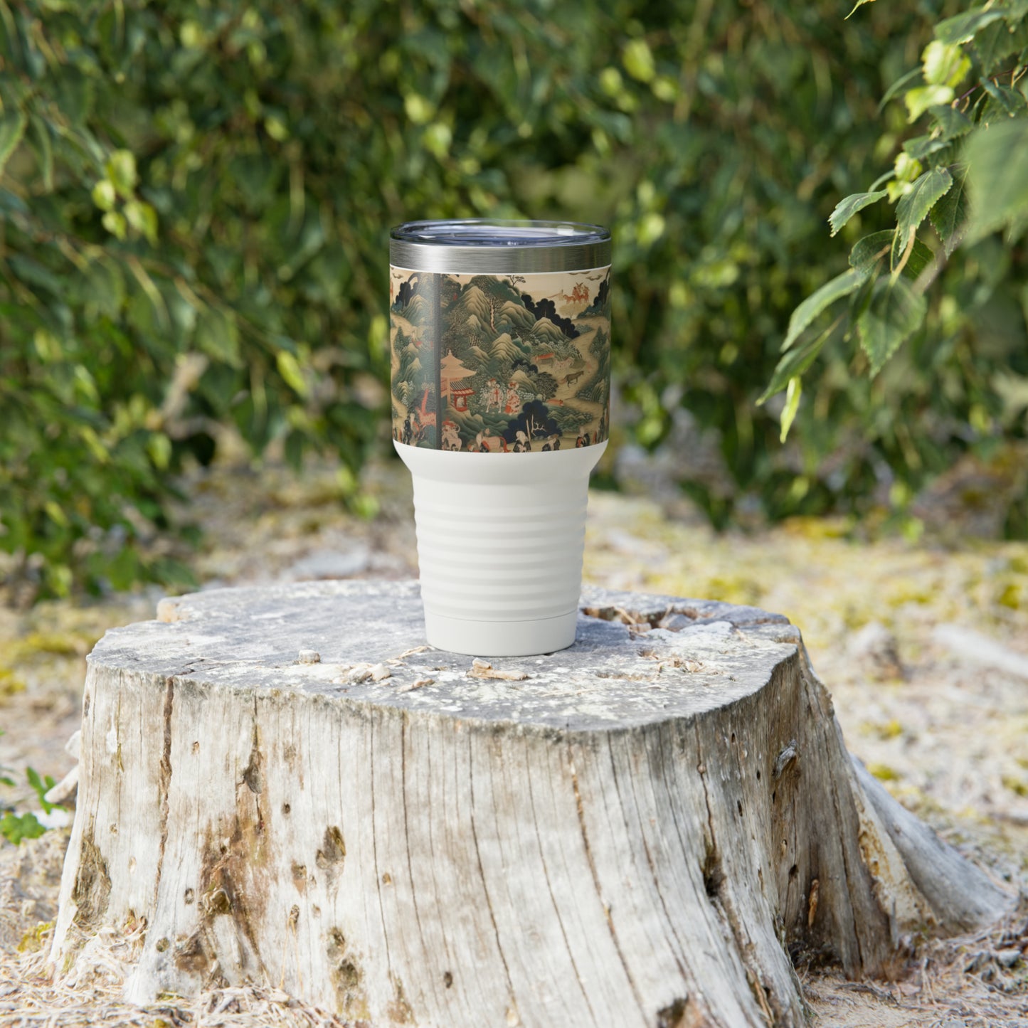 Artistic Splendor: Ringneck Tumbler Inspired by Japanese Tapestry