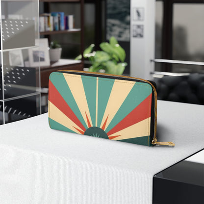 1960s Fashion Inspired Starburst Candy Colored Zipper Wallet