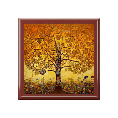 Symbolic Harmony: Gustav Klimt Tree of Life Jewelry Box, Embrace Artistic Elegance