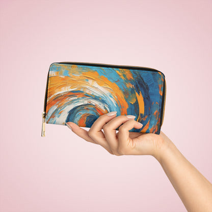 Atomic Age Design Abstract Art Zipper Wallet