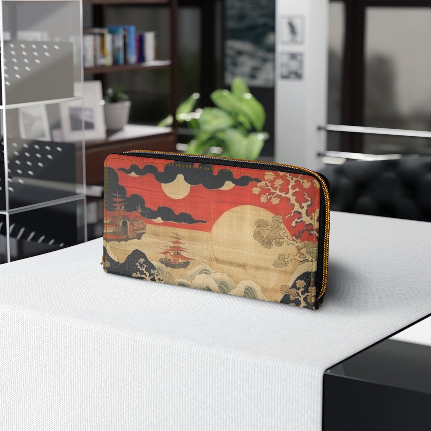 Artistic Fusion - Where Japanese Tapestry Meets the Perfect Zipper Wallet