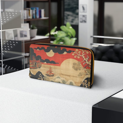 Artistic Fusion - Where Japanese Tapestry Meets the Perfect Zipper Wallet