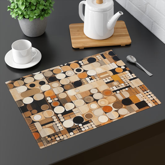 Geometric Serenity: Modern Circles Placemat in Earthy Palettes