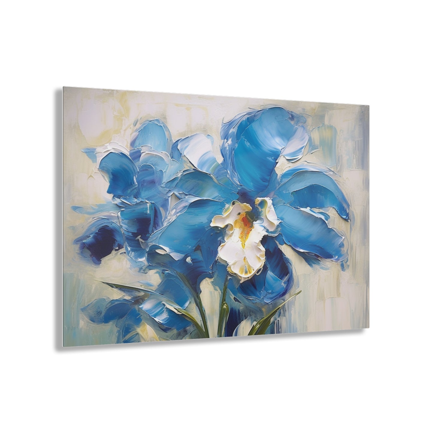 Embrace Artistic Expression with Blue Orchid Abstract Painting Acrylic Prints