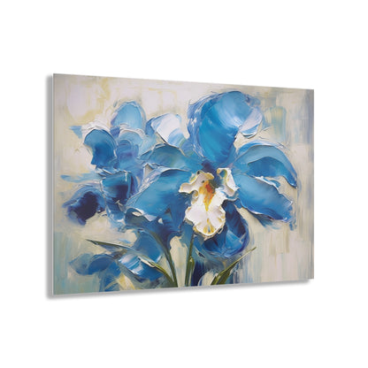 Embrace Artistic Expression with Blue Orchid Abstract Painting Acrylic Prints