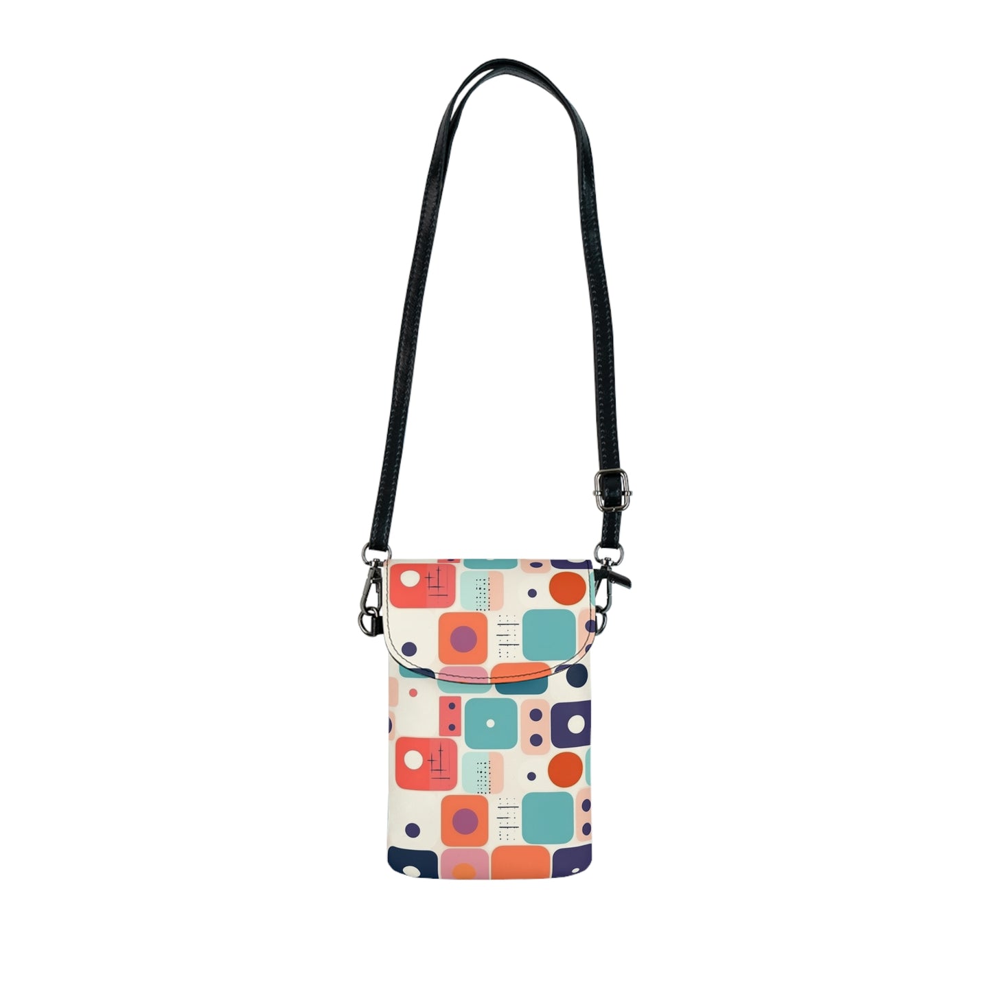 Retro Chic: Atomic Age-Inspired Small Cell Phone Wallet with Midcentury Modern Design and 1960s Fashion