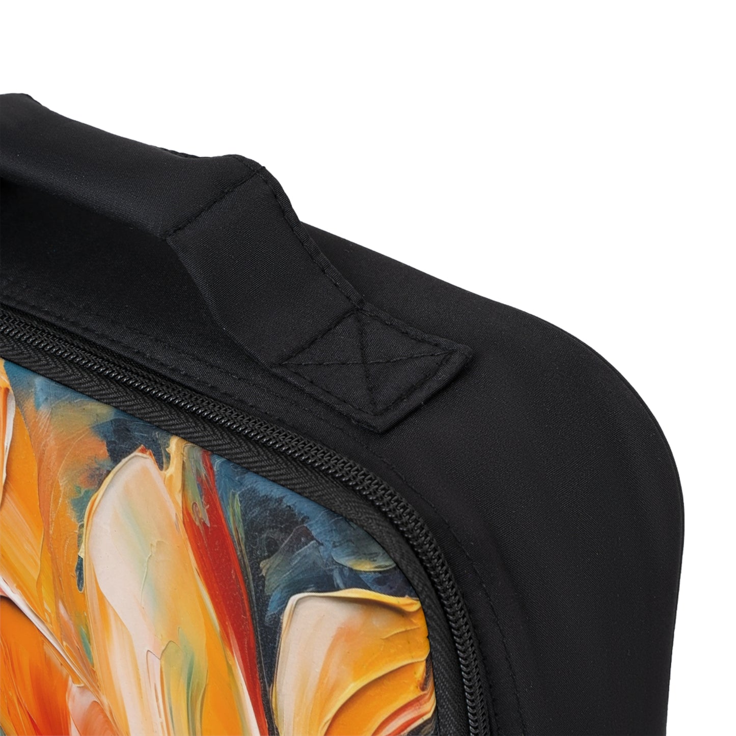 Orange Tulip Magic on Lunch Bag: A Blossoming Artistic Delight