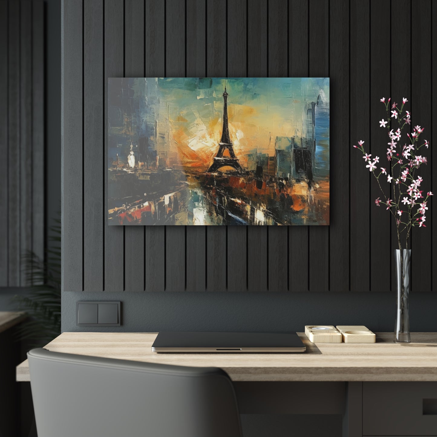 Acrylic Prints with Paris Skyline: A Brush Stroke of Midnight Charm
