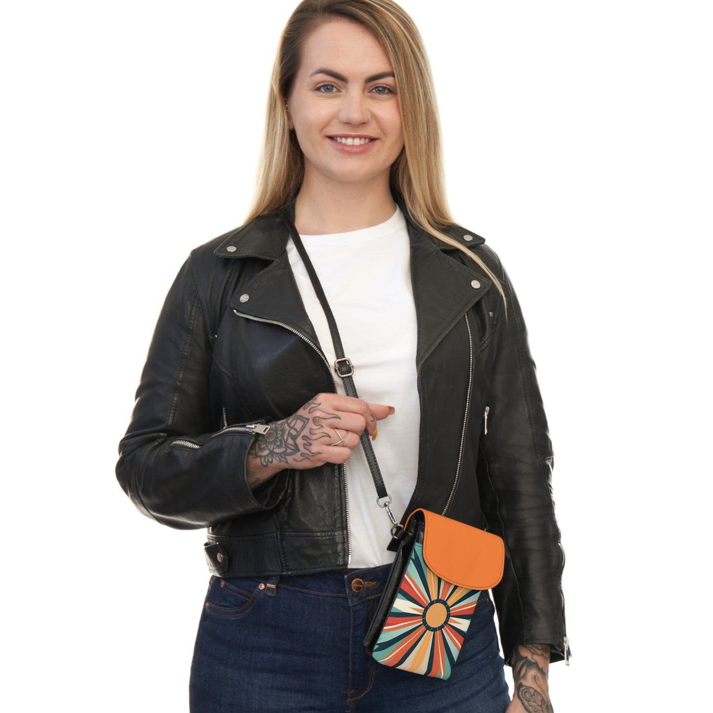 Starburst Small Cell Phone Wallet in Atomic Age and Midcentury Modern Design