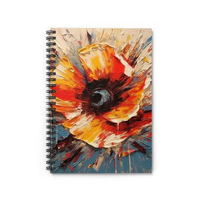 Poppy Symphony: Spiral Notebook with Abstract Floral Artwork