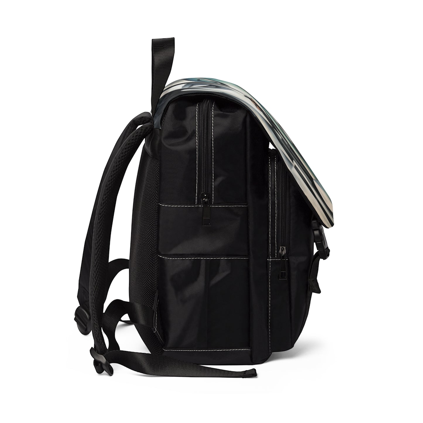 Unisex Casual Shoulder Backpack with Cubist Art Finesse and Abstract Flair