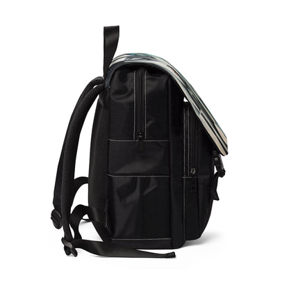 Unisex Casual Shoulder Backpack with Cubist Art Finesse and Abstract Flair