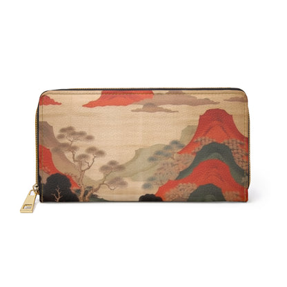 Custom Japanese Tapestry on a Zipper Wallet - Unique Artistic Expression
