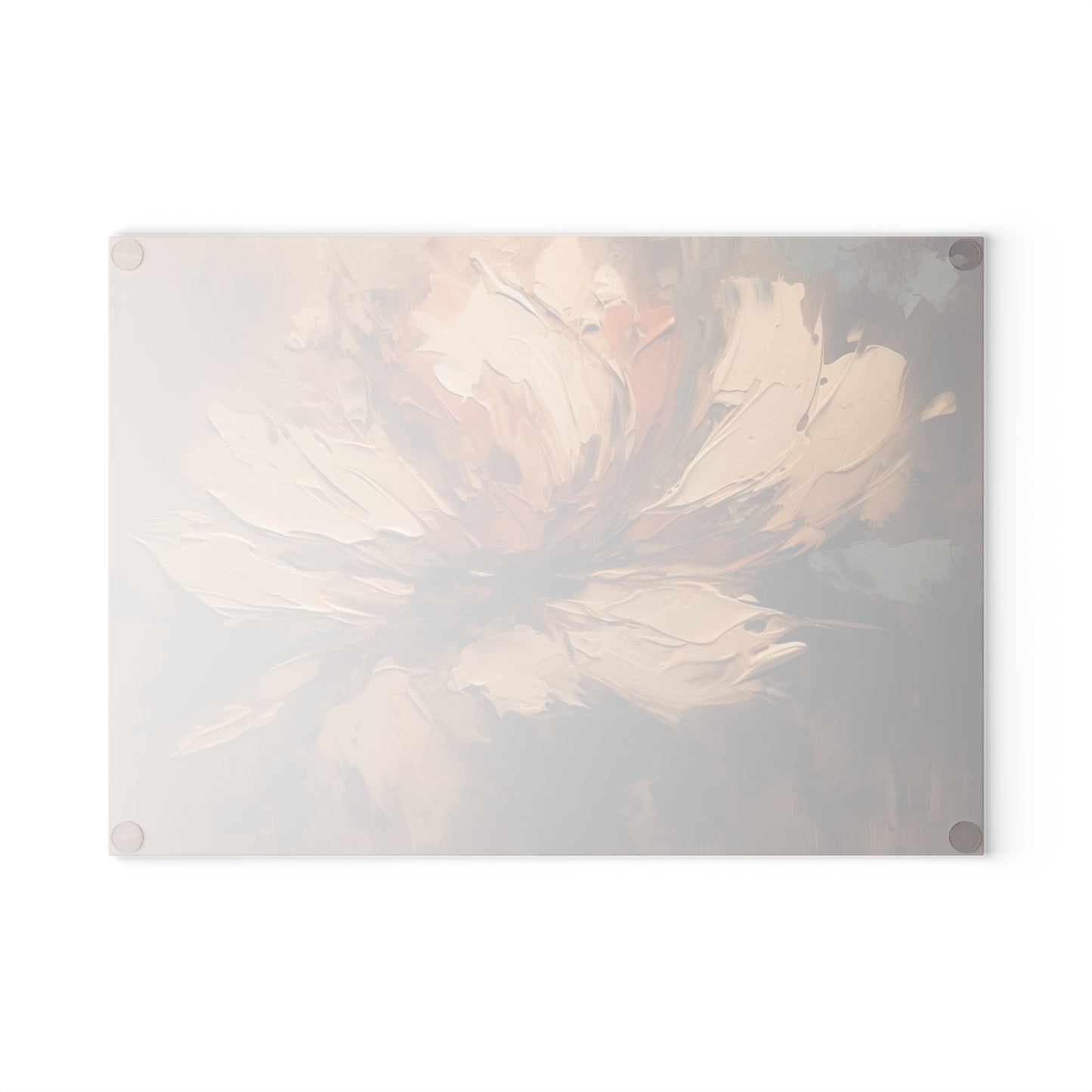 Artistic Fusion: Glass Cutting Board Infused with Tan Hua-Inspired Abstract Art