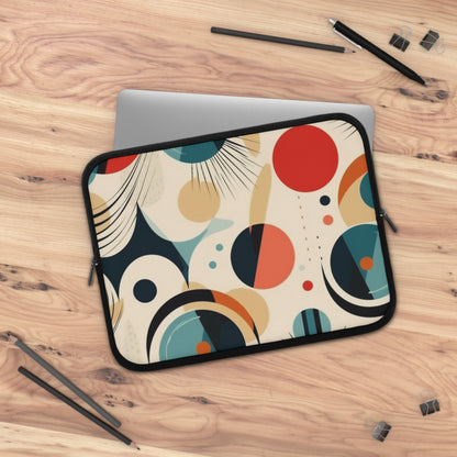 Abstract Elegance: Midcentury Modern Laptop Sleeve with Modern Abstract Art and Vintage Fashion