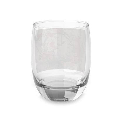 Cherry Blossom Delight: Whiskey Glass Adorned with Intricate Flower Drawings and Artistry