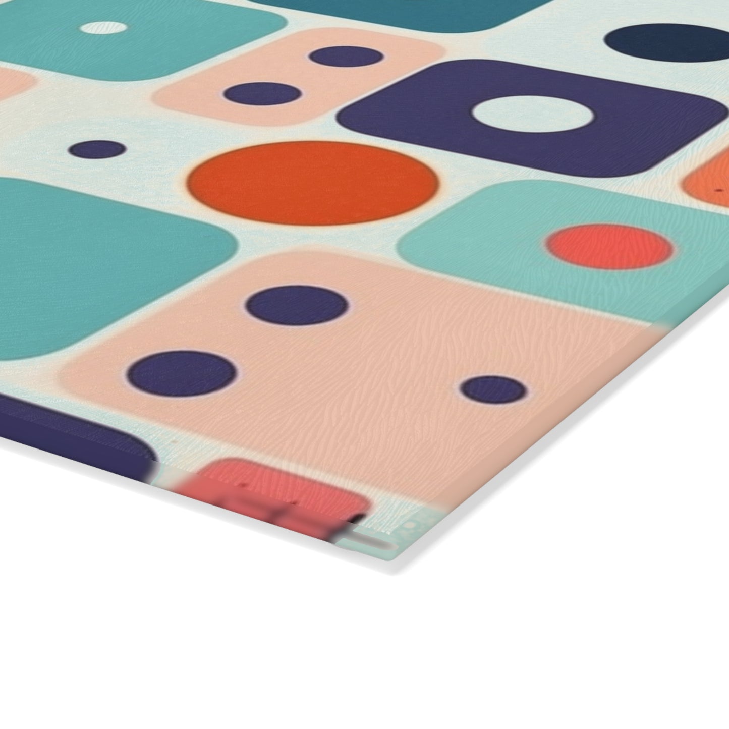 Retro Chic: Atomic Age-Inspired Glass Cutting Board with Midcentury Modern Design and 1960s Fashion