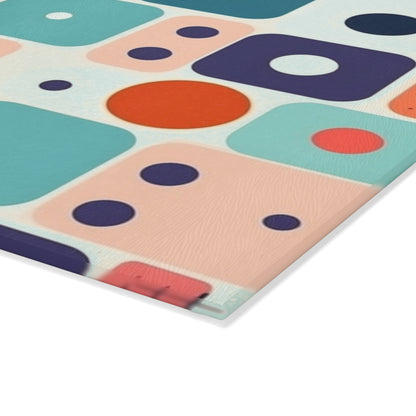 Retro Chic: Atomic Age-Inspired Glass Cutting Board with Midcentury Modern Design and 1960s Fashion