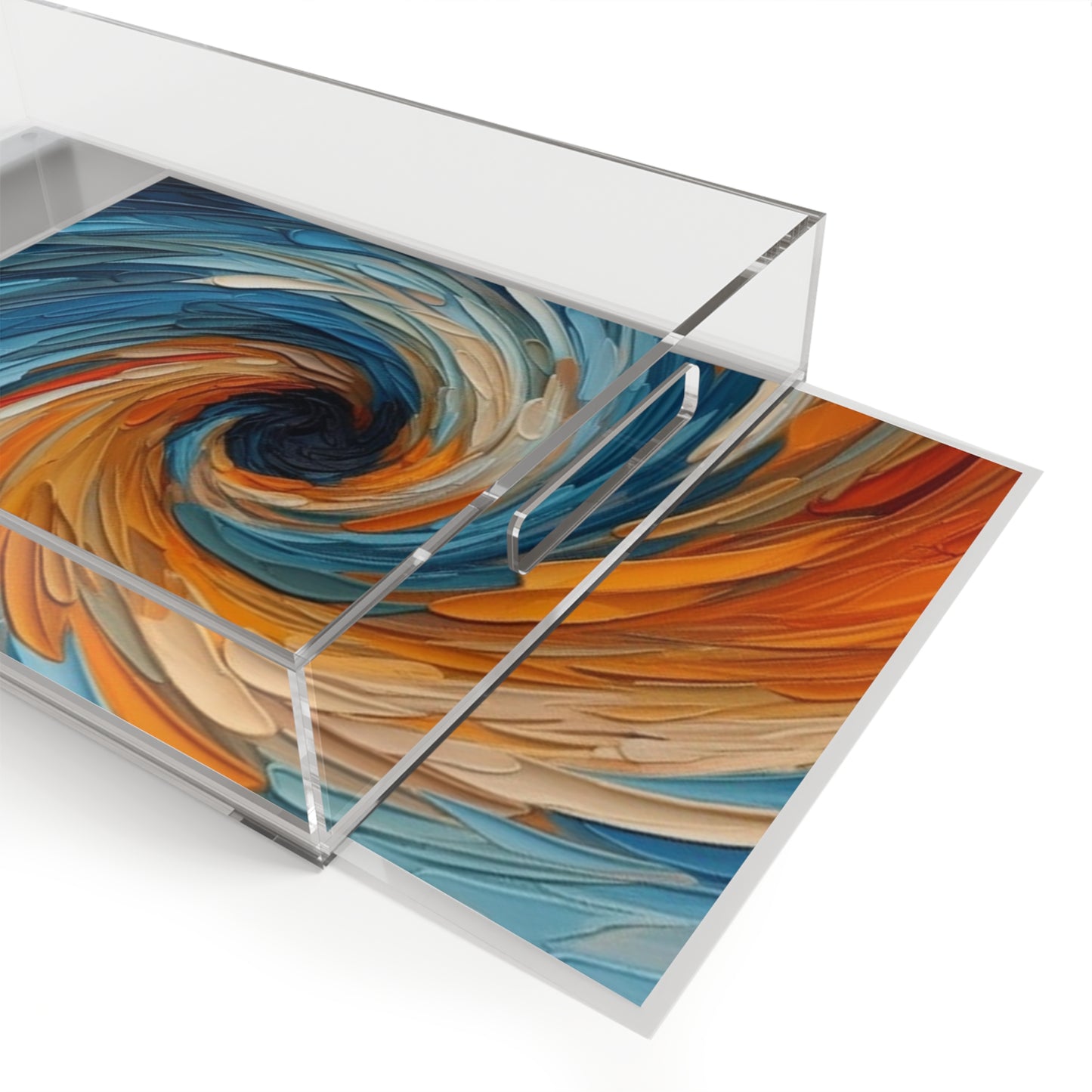 Vintage Fusion: Abstract Art and Midcentury Modern Acrylic Serving Tray for Retro Charm