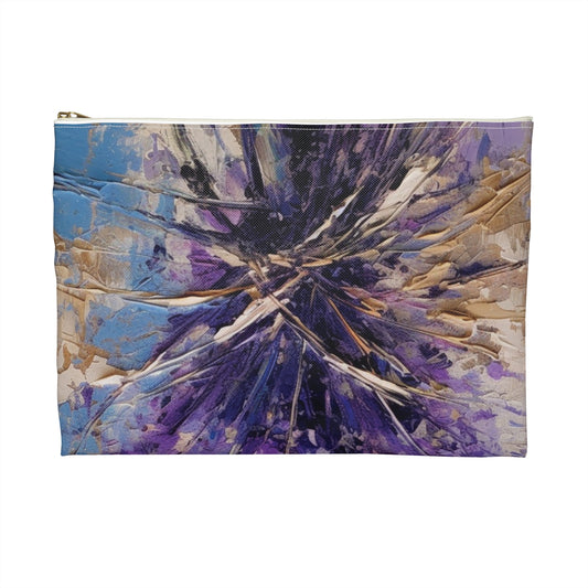 Vibrant Lavender Art on Accessory Pouch: A Floral Delight for Your Senses