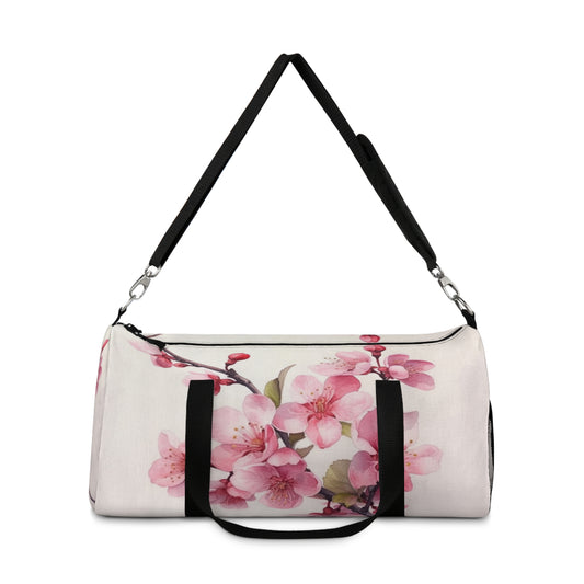 Artistic Flourish: Floral Watercolor Cherry Blossom Duffel Bag