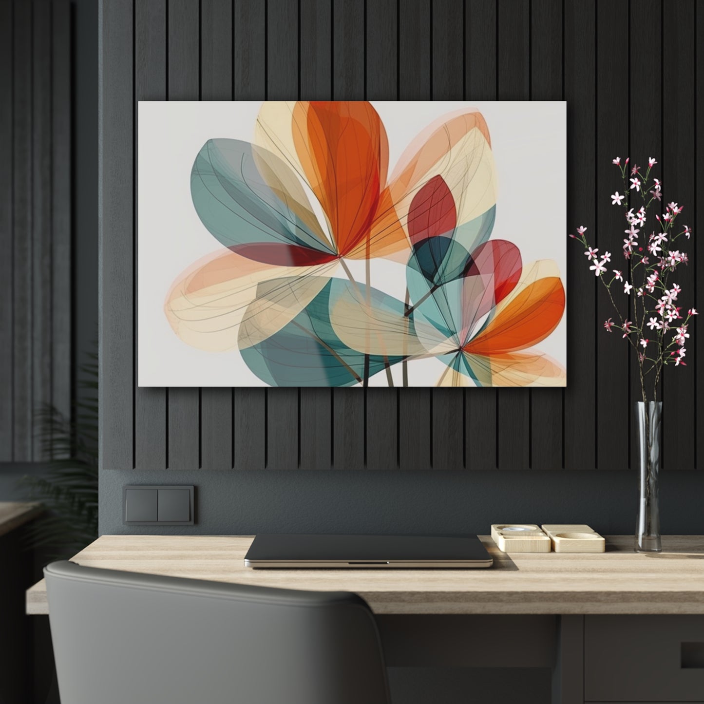 Floral Blossom: Atomic Age Acrylic Prints with Midcentury Modern Design and Flower Drawings