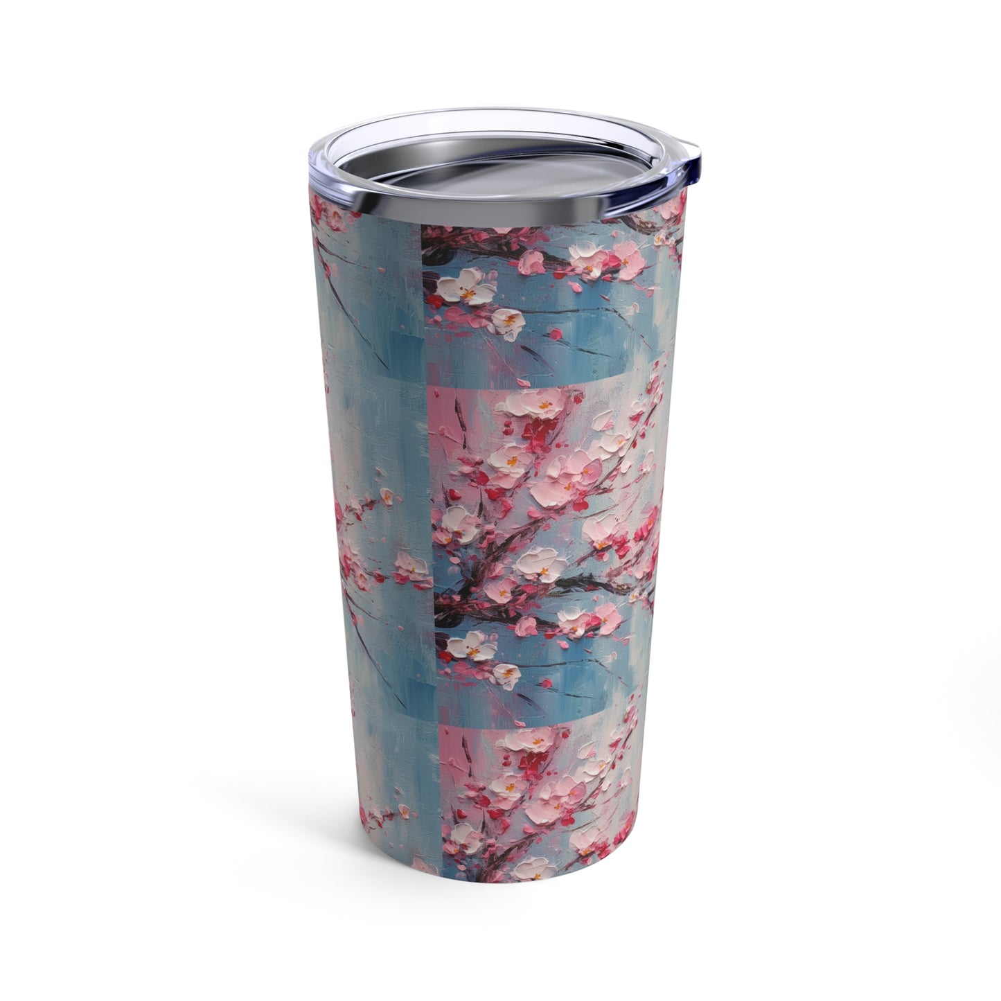 Cherry Blossom Abstract Painting Tumbler: A Delicate Blend of Nature and Art