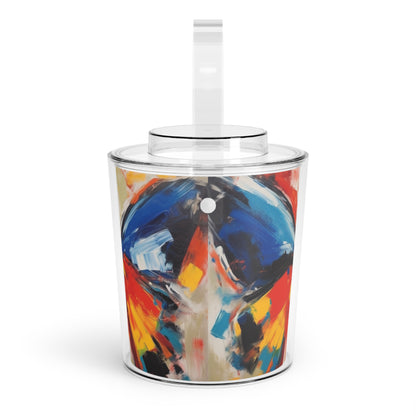 Brush Strokes of Butterfly Splendor: Ice Bucket with Tongs for Artistic Inspiration