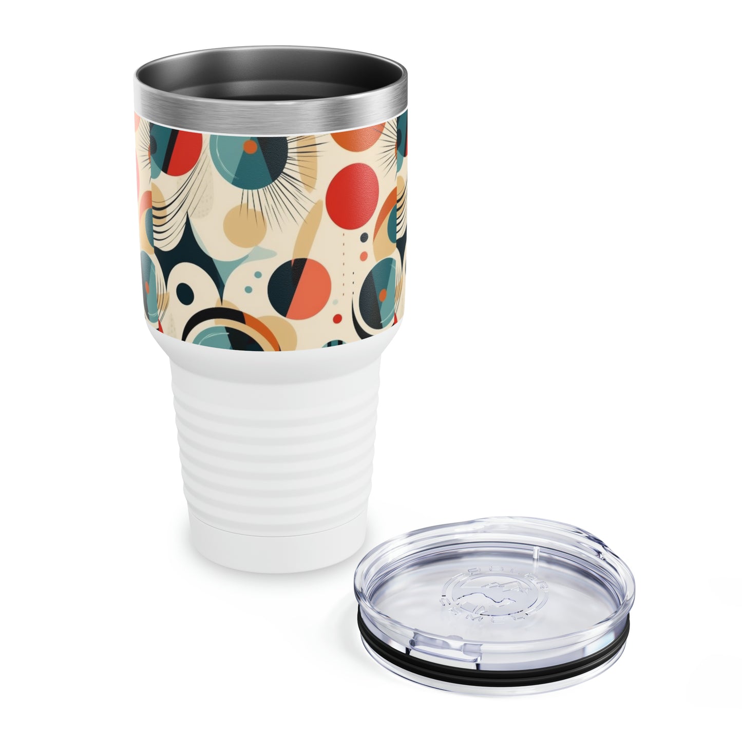 Retro Chic: Atomic Age-Inspired Ringneck Tumbler with Midcentury Modern Design and 1960s Fashion