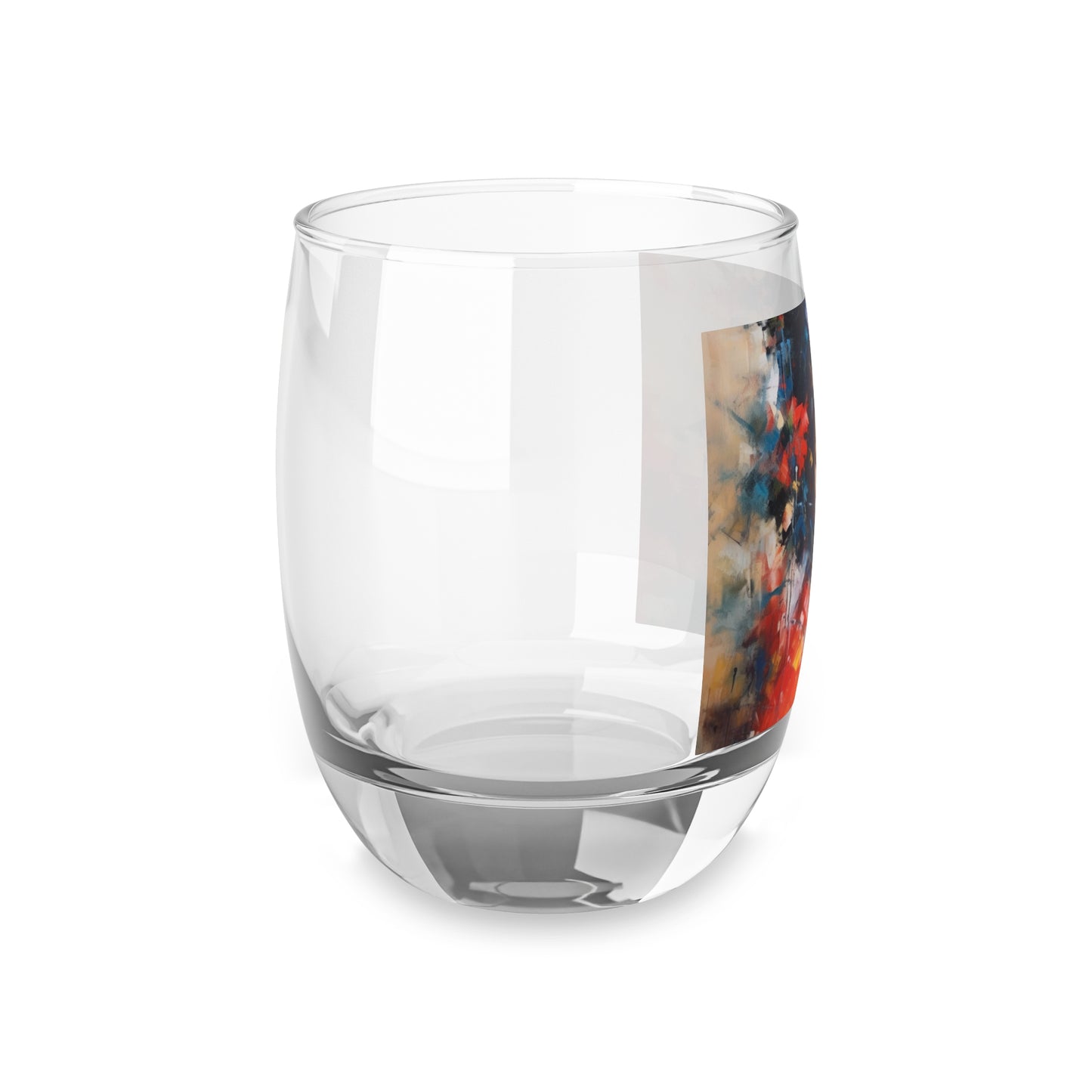 Abstract Geisha Art Whiskey Glass: Captivating Brushstrokes in a Japanese Aesthetic