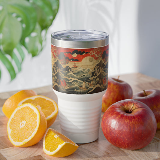 Harmonious Fusion: Ringneck Tumbler Blending Japanese Tapestry and Artistic Craftsmanship