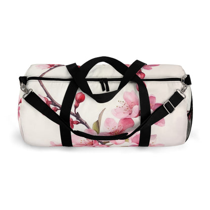 Artistic Flourish: Floral Watercolor Cherry Blossom Duffel Bag