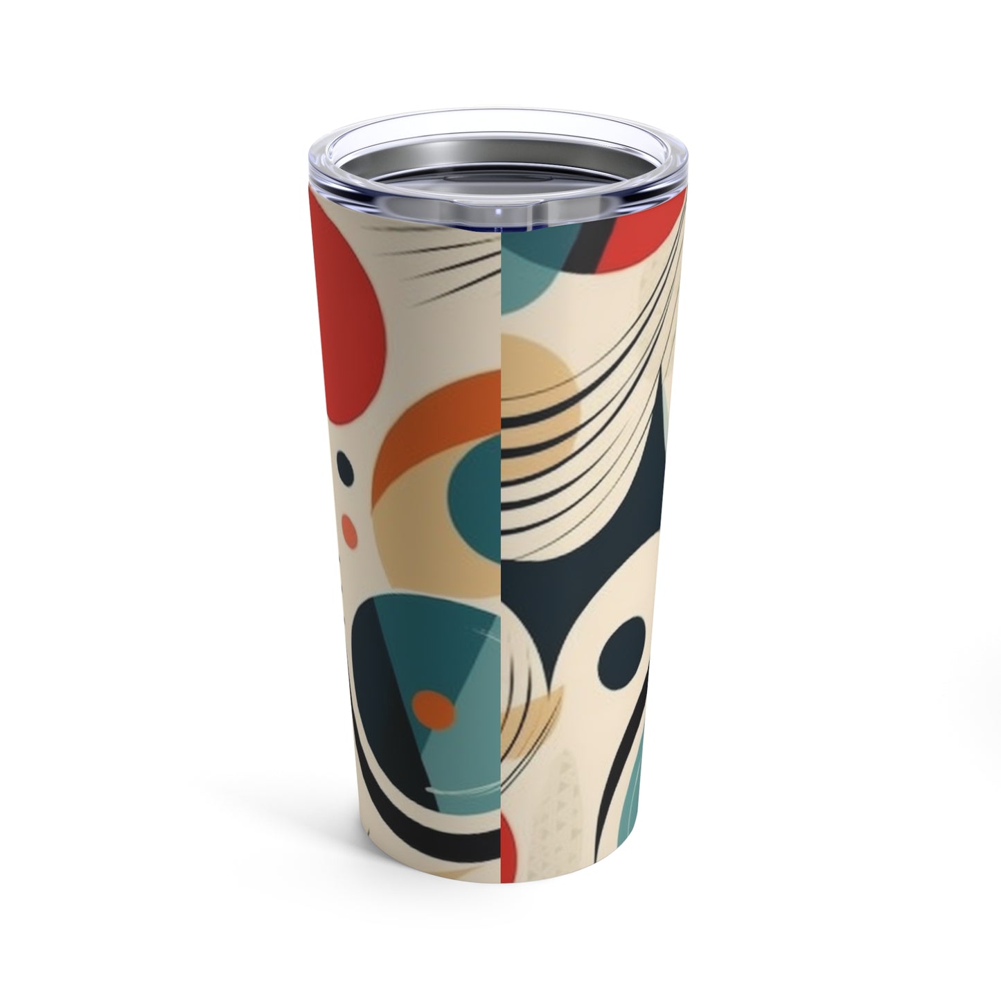 Abstract Elegance: Midcentury Modern Tumbler with Modern Abstract Art and Vintage Fashion